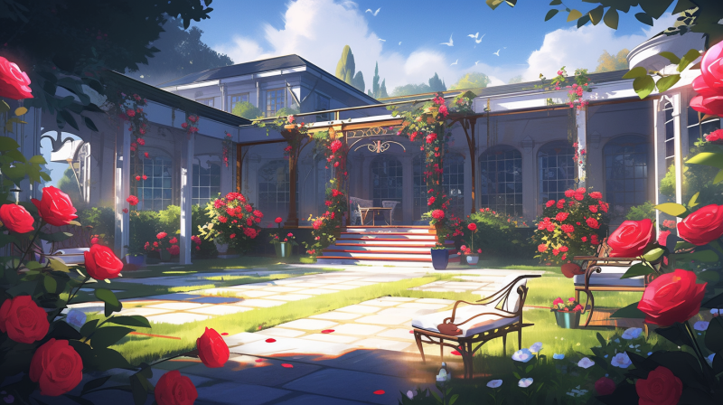 digzo0403_A_large_garden_a_sense_of_luxury_a_red_rose_00a114e0-b62a-4687-9c41-1464757b5b8c