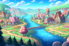 digzo0403_village_made_of_sweet_treats_candy_country_lake_scene_b5363121-4696-42f0-998a-a3881f4daf46