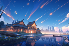 digzo0403_starry_sky_shooting_star_lake_night_cc40f8e4-e386-42e2-9497-484d57a0a1bc