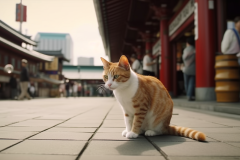 digzo0403_Traveling_with_cats_Japan_Asakusa_A_cat_is_walking_in_070f4383-ab55-4f54-8698-696f80b70f77