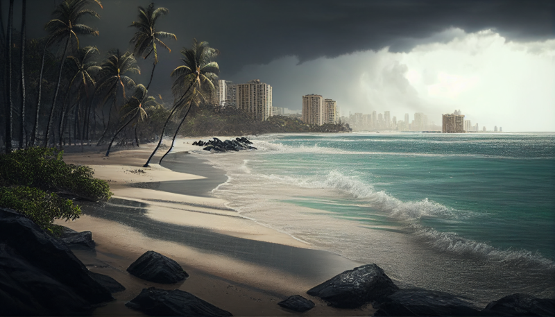 digzo0403_Uninhabited_Quiet_coast_with_rain_Hawaii_Waikiki_beac_487a0313-9532-4547-a648-6df3986687d6